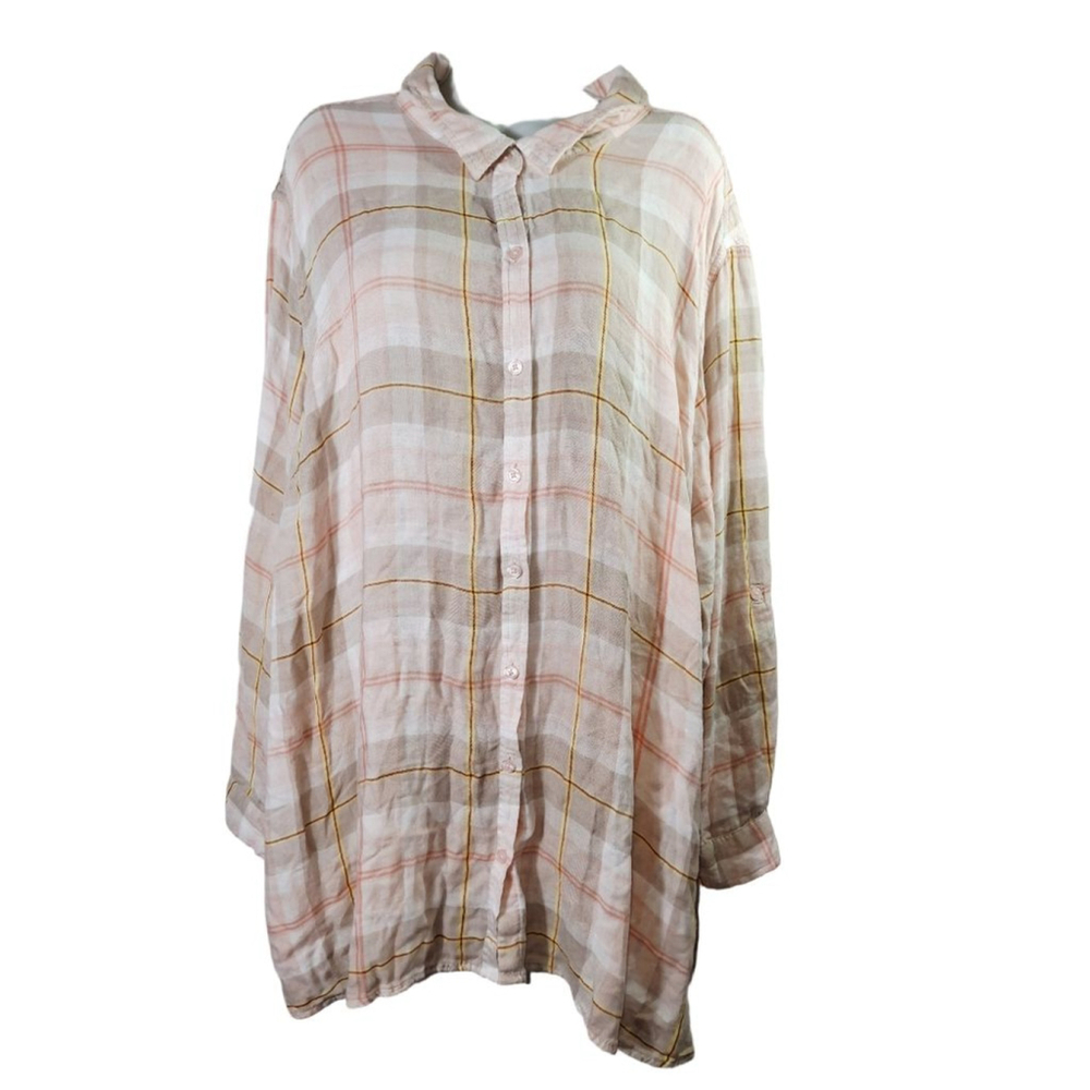 Plaid Button-Up Women's Top